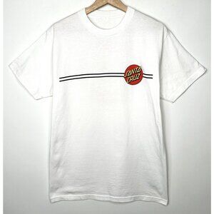 Santa Cruz Adult T-Shirt Skateboard Graphic Short Sleeve Pullover White Sz Large